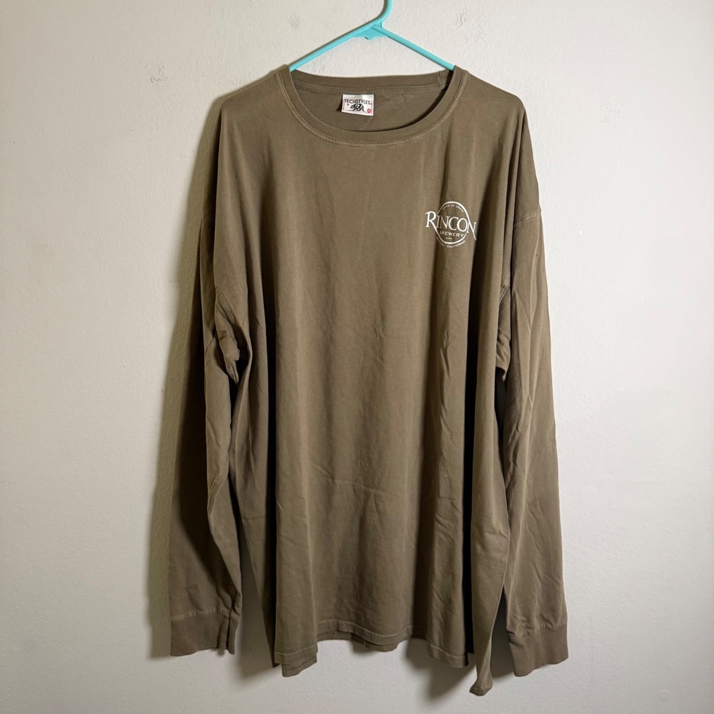 Techstyles Rincon Brewery Long Sleeve Graphic T-Shirt Brown Mens XXXL Ventura CA